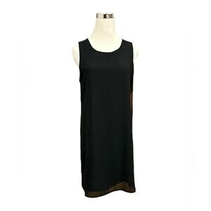 Norah Basic Black Sleeveless Crepe Mini Dress Exposed Zipper Lined Size Medium